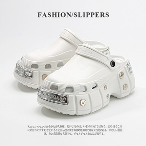 Punk EVA à bout fermé pour femmes de haute qualité pour pantoufles avec fond surélevé en métal Rivet Peep-Toe Design Sandales à la mode Talons - Product Image 6