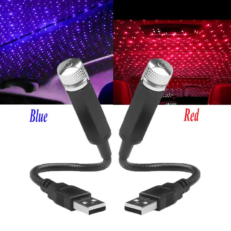 Luces Led USB de doble color, accesorios de lámpara de proyector de cielo estrellado, iluminación ambiental decorativa Interior, luz de estrella para coche