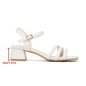Scarpe OEM ODM Taglia Grande con <span class=keywords><strong>Tacco</strong></span> Alto per Signore, <span class=keywords><strong>Sandali</strong></span> Estivi Casual con Cinturino e Punta Aperta, <span class=keywords><strong>Tacco</strong></span> <span class=keywords><strong>Medio</strong></span> Spesso, Comode Scarpe da Ufficio - Product Image 6