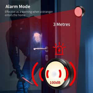 Lampe de chevet LED sans fil noire à détecteur de mouvement alimentée par piles, éclairage LED sous armoire, lumières LED à capteur pour placard, escaliers, cuisine - Product Image 3