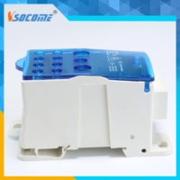 Bloc de bornes industriel en nylon PA avec contacts en laiton, résistant aux hautes températures, 160A 690V, connexion à vis 5-10 AWG