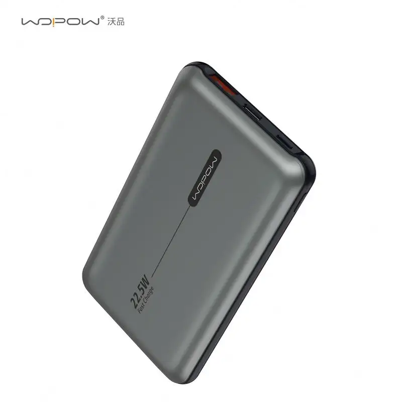 Wopow SQ22 Factory OEM 22.5W 10000mAhスリムポータブルPDパワーバンク (iPhone用ケーブル付き)