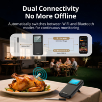 Termometer Daging Nirkabel INKBIRD INT-12E-BW WiFi 5G dan Bluetooth 5.4 Koneksi Ganda 2 Probe dengan 5 Sensor