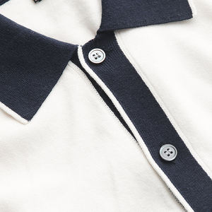 Chemise de golf personnalisable pour homme coton britannique col boutonné couleur unie imprimé brodé fil anti-rides teint 100% coton - Product Image 3