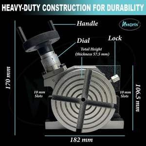 Mesa Giratoria de Hierro Fundido de 4 Pulgadas (100 mm) de Diámetro, 4 Ranuras, Componente Esencial para Fresadoras con Núcleo de Cojinete de Motor - Product Image 3