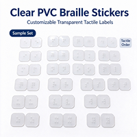 Autocollant en PVC transparent avec inscription en braille, étiquette tactile personnalisable pour guide d'information, signalétique publique, modèle 011 (Chine)