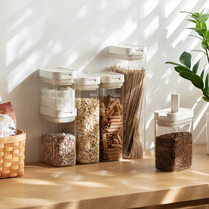 Airtight Food Storage Jars Rectangle Plastic Lid Air Tight For Kitchen Grain Coffee Bean Storage Containers - Product Image 1