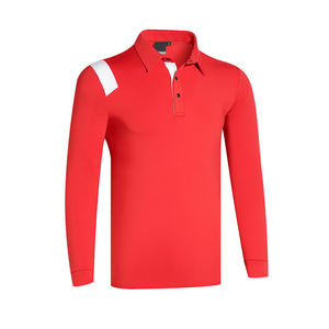 Polo de Golf de Alta Calidad para Hombre, Corte Ajustado, Tejido Elástico con Mezcla de Spandex, Polo Deportivo Transpirable de Manga Larga - Product Image 5