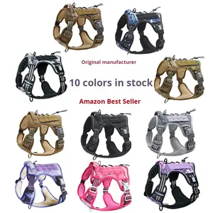 Katı desenli naylon köpek dişli, orta ve büyük ölçekli köpek taktik eğitim göğüs yelek Pet malzemeleri - Product Image 6