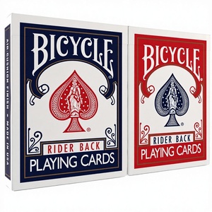 Cartes à jouer classiques For Rider Back (format poker, lot <span class=keywords><strong>de</strong></span> 2) – Finition Air-Cushion rouge et bleue pour poker, blackjack et jeux <span class=keywords><strong>de</strong></span> société - Product Image 1