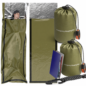 <span class=keywords><strong>Sacco</strong></span> <span class=keywords><strong>a</strong></span> <span class=keywords><strong>pelo</strong></span> termico di emergenza tattico impermeabile extra spesso in Mylar <span class=keywords><strong>per</strong></span> sopravvivenza all'aperto, verde - Product Image 1