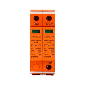 High quality solar system spd T2 dc 800V 1000v 2P 3P 4P surge protector protection device