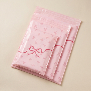 Sacs d'expédition en plastique PE rose personnalisés, autocollants, épaisseur 0,12 mm, design opaque, pour vêtements et emballages de colis - Product Image 3