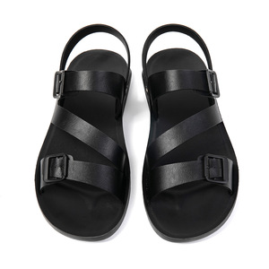 Sandalias Cruzadas para Hombre, Verano, Casuales, de Cuero Genuino, con Hebilla, Antideslizantes, Suela de Goma para Exteriores, Tallas 39-47 - Product Image 2