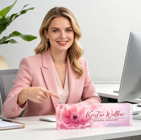 Plaque de nom de bureau en acrylique transparent solide personnalisée en usine