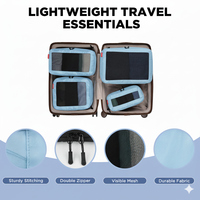Ensemble organisateur de voyage en nylon léger Cubes d'emballage de grande capacité avec pochettes de rangement multi-tailles