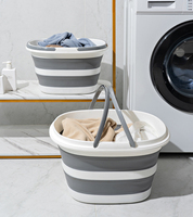 Panier à linge pliable portable, organisateur de rangement, seau à eau pliable pour le camping, écologique en PP+TPR