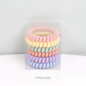 Lot de 6 Élastiques à <span class=keywords><strong>Cheveux</strong></span> Transparents en <span class=keywords><strong>Spirale</strong></span> Type Fil Téléphone pour Femmes et Filles – Chouchous Rapides - Product Image 2