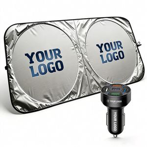 Wholesale Custom Logo Printed Cheap Sun Shade for Promotional Business Gift Foldable Front Windshield Uv Car Sunshade <b>Cover</b> - Product Image 1
