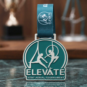 Médailles sportives personnalisées en alliage de zinc, émaillées, logo 3D en relief, médailles métalliques personnalisées pour la gymnastique aérienne, pour les événements d'arts aériens - Product Image 3
