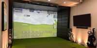 Simulateur de golf intérieur moderne américain, panneau mural 3D en tissu simili cuir avec mousse PU, carrelage mural acoustique, mousse PE imperméable