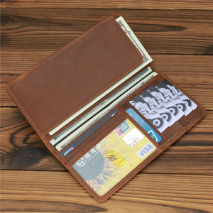 Ya424 Crazy Horse Leather Checkbook Credit Card Holder Check <strong>Book</strong> <strong>Wallet</strong> with Credit Card Id Window - Product Image 1