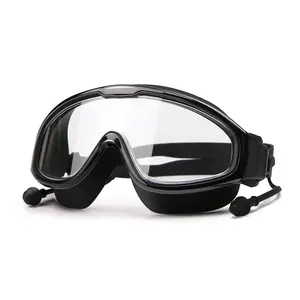 Large frame swimming goggles adult unisex swimming glasses fashion large field of transparent waterproof goggles