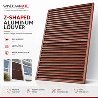 Volets modernes en alliage d'aluminium en forme de Z, résistants aux intempéries, pour le contrôle solaire extérieur et le revêtement mural