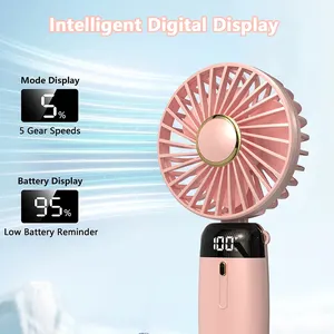 Wearable Fans For Outdoor Mini Hand Wrist Hanging Portable Five Wind Speed Neck FanUsb Cutie Rechargeable Fans Summer Air Cooler