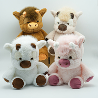 Nouvelle peluche mascotte personnalisée en forme de vache ou de cochon, collection OEM à faible MOQ, idéale pour les cadeaux d'enfants et les supermarchés