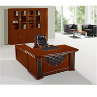Bureau de direction modulaire en bois massif, en forme de L, avec plateau tournant, mobilier moderne pour PDG