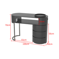 Table de manucure double noire avec tiroirs Table de manucure européenne nouveau design