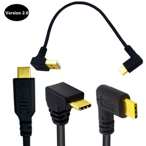 Type <b>C</b> <b>Adapter</b> Cable Right Angle <b>USB</b> AM To Type <b>C</b> For Mobile Phone Pure Copper Plastic Version 2.0 - Product Image 1