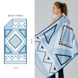 ผ้าเช็ดตัวชายหาดพิมพ์ลายดีไซน์พิเศษปี 2026 ผ้าไมโครไฟเบอร์ซับน้ำเร็ว แห้งไว ป้องกันทรายเกาะติด - Product Image 1