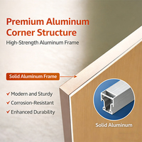 Lemari Penyimpanan Luar Ruangan dari Aluminium Alloy Hitam Ukuran Dapat Disesuaikan, Tahan Korosi, dengan Wastafel Modern, Cocok untuk Dapur Villa dan Backsplash
