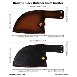 Protectores de cuchillos de cuero Estuche de transporte Cubierta de cuchillo de <span class=keywords><strong>chef</strong></span> Estuche de cuchillos para carnicero Funda de cuero con lazo para cinturón - Product Image 4