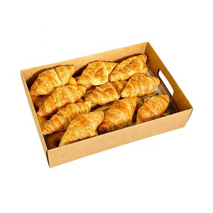 Dùng một lần tự nhiên Kraft nâu giấy phục vụ khay với xử lý kích thước tùy chỉnh Cookie bánh ngọt đóng gói thực phẩm lớn khay - Product Image 4