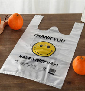 Recyclable Compostable Reusable Biodegradable <b>PLA</b> Material Carry T-Shirt Bags for Supermarket Exhibition Use Customizable Size - Product Image 3