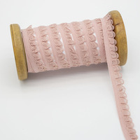 Ruban élastique fantaisie en dentelle tricotée picot de 1,3 cm, sangle élastique festonnée pour sous-vêtements, vente en gros