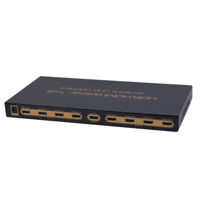 Metal Case HDMI 1x8 Shunt Smart EDID HDCP 4K 60Hz HDMI Splitter Extender Home Audio Video Equipment