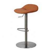 [Peau de vache italienne de qualité supérieure] Chaise de bar en cuir véritable, luxe léger, hauteur réglable, pivotante, tabouret de bar haut pour la maison