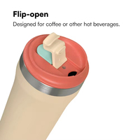 Mug isotherme anti-fuite avec couvercle rabattable, réutilisable, en acier inoxydable, cadeau pour boissons glacées, femmes et hommes