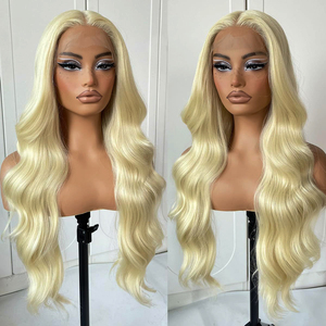 Diadema de peluca de cabello largo rizado medio, teñido marrón, de seda sintética resistente al calor, ecológica, con ondas grandes, para mujer, al por mayor - Product Image 3