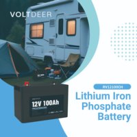 Batterie au lithium-ion LiFePO4 rechargeable Voltdeer personnalisée 12,8 V 100 Ah avec coque métallique pour voiturettes de golf, protection IP20, 4000 cycles
