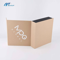 Boîte cadeau rectangulaire en papier kraft biodégradable sur mesure avec fenêtre transparente et poignée - Emballage réutilisable