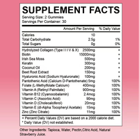 Gummies multi-collagène sans sucre OEM ODM, 60 unités, saveur fraise, produits de beauté pour femmes, soin du visage, soutien pour la peau et les ongles