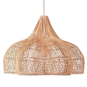 Japanese Style Rattan Pendant <b>Light</b> Oval Shape Led <b>Light</b> Source For Living Room And <b>Dining</b> Room - Product Image 5
