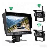 Sistema de Cámara Inalámbrica Impermeable IP68 para Camiones, Monitor de 7 Pulgadas con Visión Nocturna IR de 720P para Semirremolques y Camiones Pesados