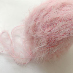 도매 50G 부드러운 깃털 뜨개실 롱헤어 밍크 벨벳 손뜨개용 실 100% 나일론 팬시얀 - Product Image 6