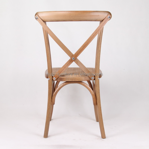 Grosir kursi kayu padat dapat ditumpuk X kursi perjamuan silang belakang dengan bantal rotan untuk kursi pernikahan restoran luar ruangan - Product Image 3